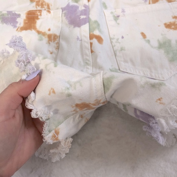 Wild Fable Tie Dye Distressed High Rise Shorts - Picture 9 of 14